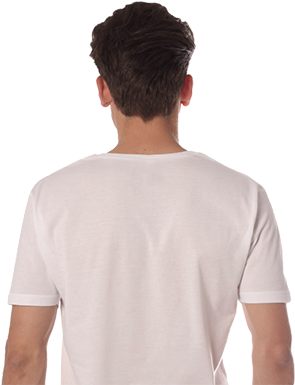Back-man - Man White Shirt Back Png (330x400), Png Download