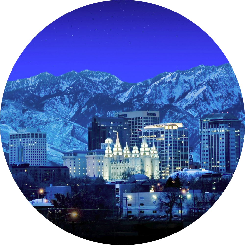Salt Lake City Night (1000x1000), Png Download