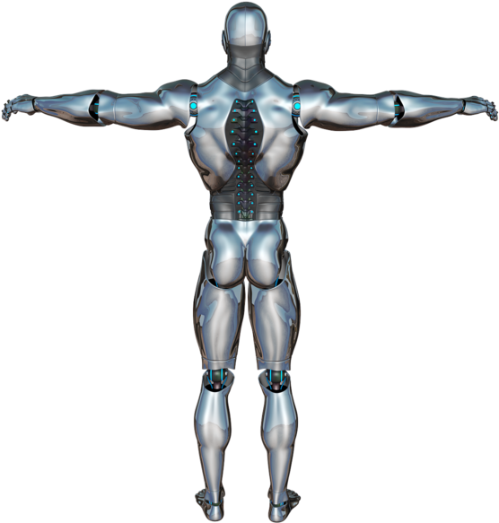 Man Back Robot, People - Human Android Png (620x640), Png Download