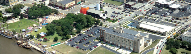 Bay Area Chamber Of Commerce - Aerial Shot Of Bay City Michigan (610x447), Png Download