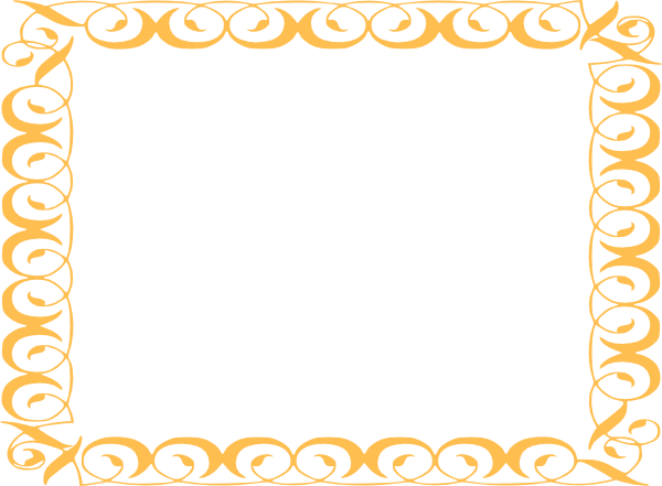 Golden Border Art Clip (600x441), Png Download