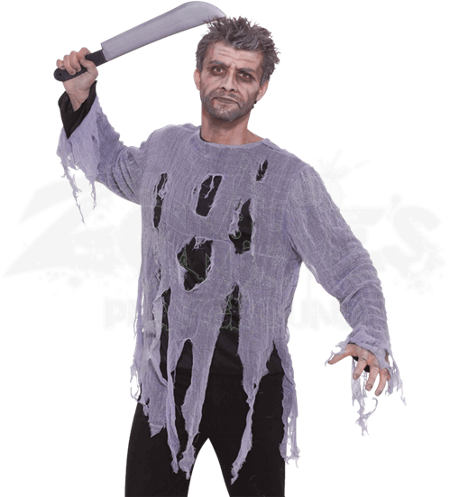 Torn Zombie Shirt Costume - Zombie Shirt - Adult Accessory Size Option: Adult - (550x550), Png Download