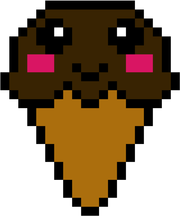 Cocolate Ice Cream - Рисуем По Клеточкам Мороженое (1000x1000), Png Download
