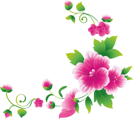 Kvet Flower Bar, Borders For Paper, Flower Line Drawings, - Pink Flowers Clipart (445x400), Png Download