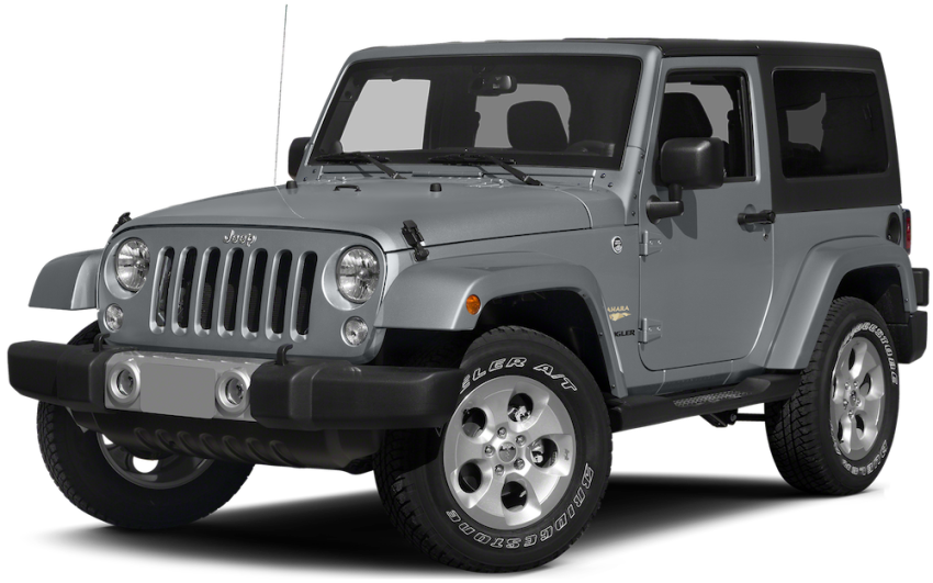 2 Door Grey Jeep Wrangler (850x531), Png Download