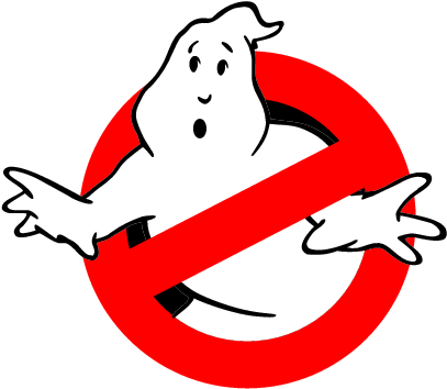 The Greedy Ghost Slimer Eats His Fill At The Hotdog - Ghostbusters Logo (426x370), Png Download