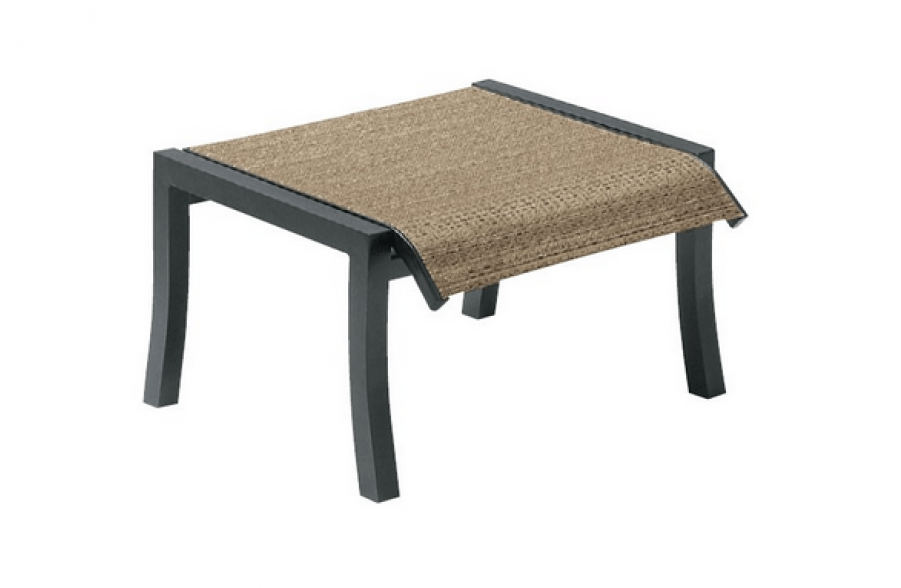 Woodard Cortland Aluminum Sling Ottoman By Woodard - Woodard Cortland Sling Outdoor Ottoman, Textured Black (900x900), Png Download