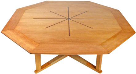 Octagonal Sunburst Table By Edward Wormley For Dunbar - Coffee Table (450x450), Png Download
