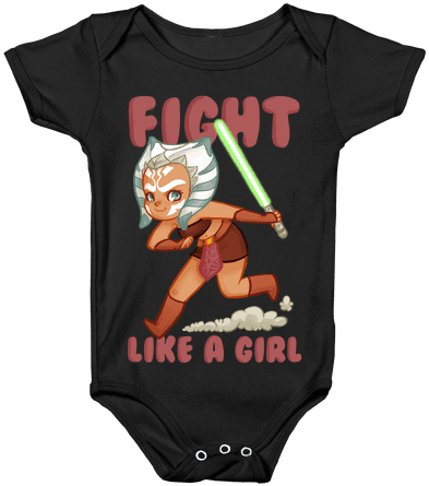 Fight Like A Girl Parody Baby Onesy - Baby Gaming (484x484), Png Download