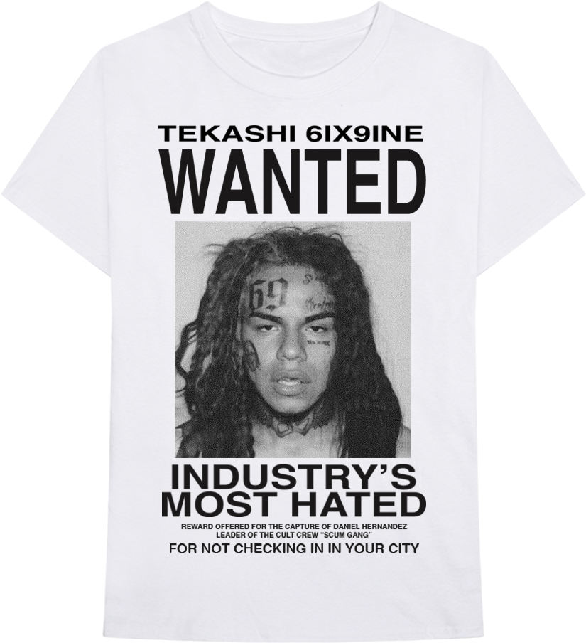 "go Buy My Merch Black And White Tshirts 🌈👑 ❤ " - 6ix9ine (1100x1100), Png Download