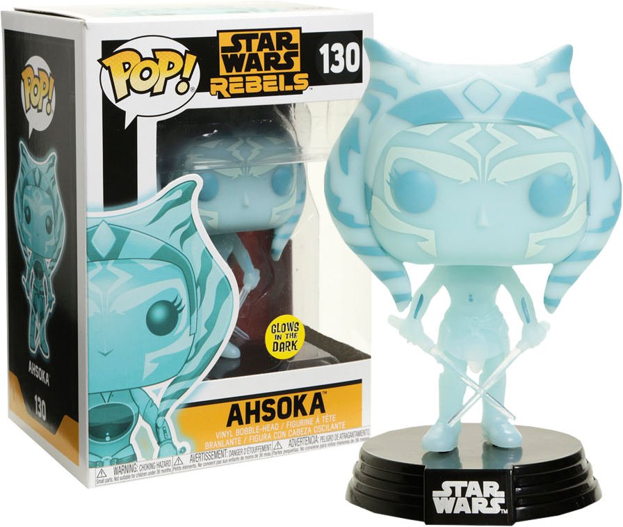 Ahsoka Holographic Glow In The Dark Funko Pop Vinyl - Funko Pop Ahsoka Glow In The Dark (896x757), Png Download