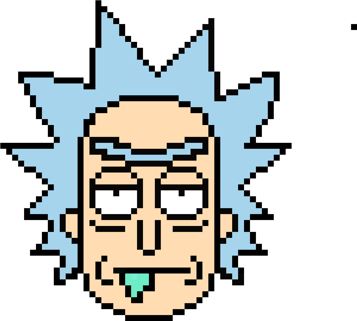 Rick Sanchez - Rick And Morty Pixel Art (2540x1300), Png Download