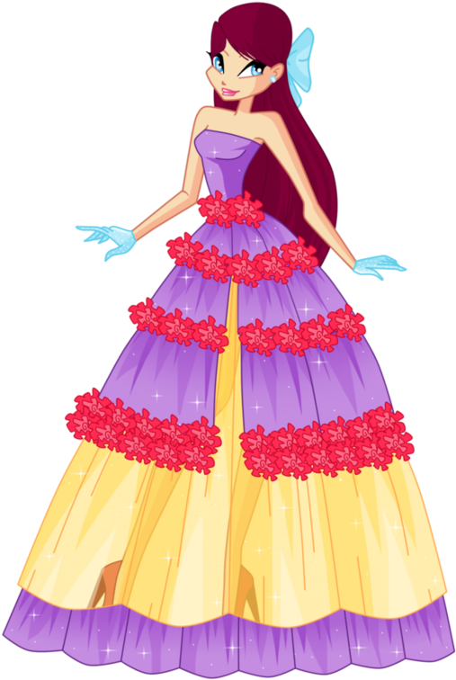 Merula Flower Princess Ball Gown By Woogyuxi On Deviantart - Winx Fan Art Flower Princess (786x1016), Png Download