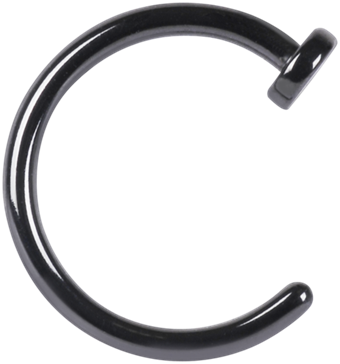 Titan Blackline® Open Nose Rings - Black Nose Ring Png (340x364), Png Download