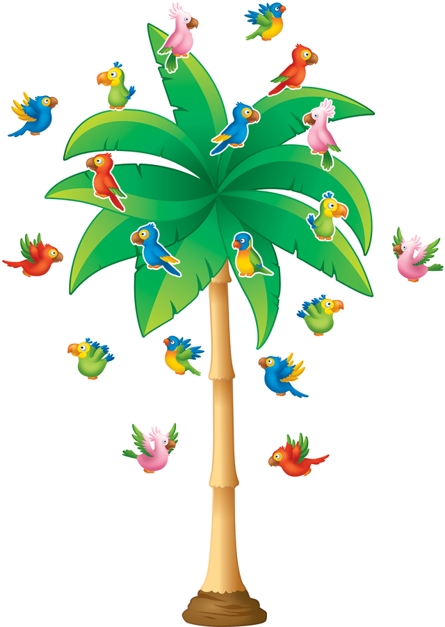 Tcr5859 Tropical Trees Bulletin Board Display Set Image - Tropical Trees Bulletin Board Set (900x900), Png Download