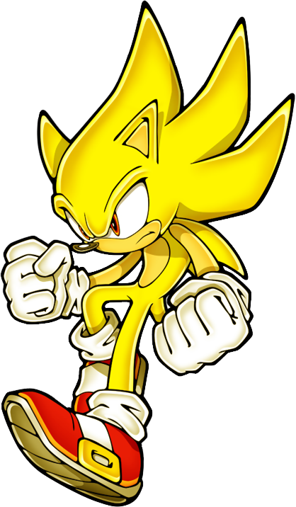 Mhw I Harness The 7 Chaos Emeralds - Super Sonic Render (418x716), Png Download