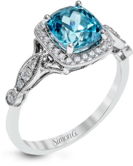 Tr523 487168 Simon G - Aquamarine Ring Transparent (600x600), Png Download