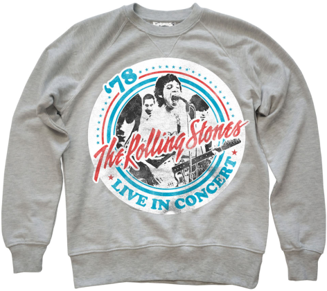 Amplified Mens The Rolling Stones Tour 82 Oatmeal Sweaters - Rolling Stones T Shirt Png (489x700), Png Download