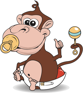 Anti Monkey Butt Png Black And White Download - Baby Anti Monkey Butt (370x370), Png Download