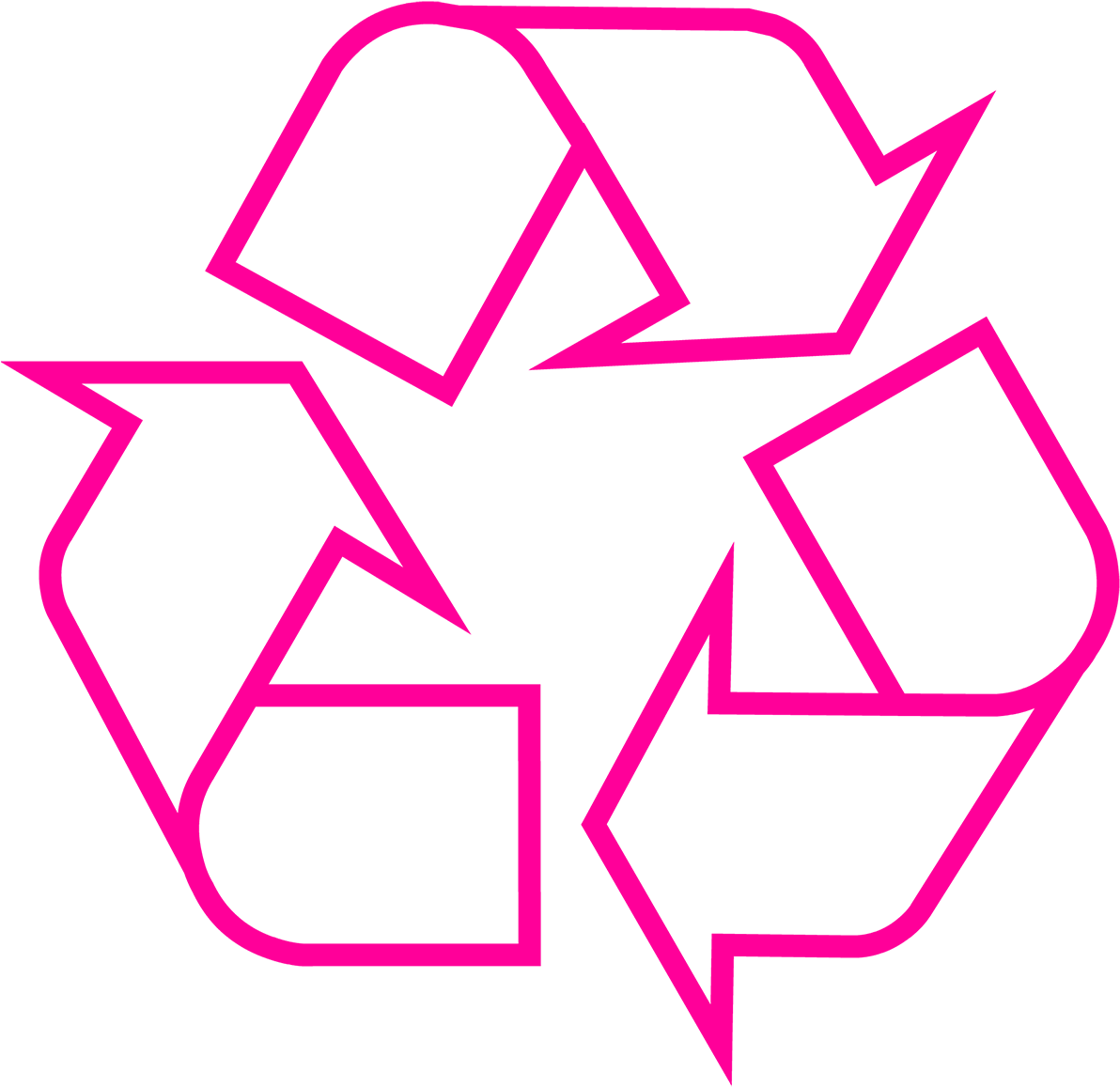 Recycling Symbol Icon Outline Magenta - Recycle Png (1200x1171), Png Download