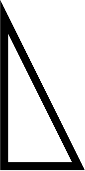 Right Triangle Outline - Right Angle Triangle Outlines (300x600), Png Download