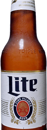 Miller Lite Bottle - Miller Lite Framed Logo Mirror, Black (453x500), Png Download