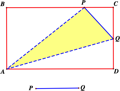 Given A Rectangle Abcd Of Fixed Dimensions A By B, - Area Pf Triangle In Rectangle (434x338), Png Download