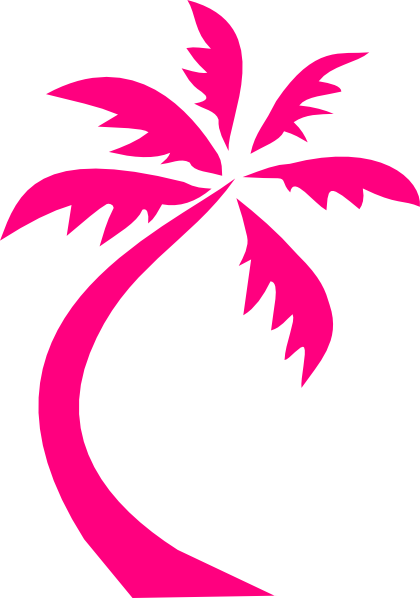 Image Freeuse Stock Clipart Palm Tree - Pink Palm Trees Clip Art (420x598), Png Download