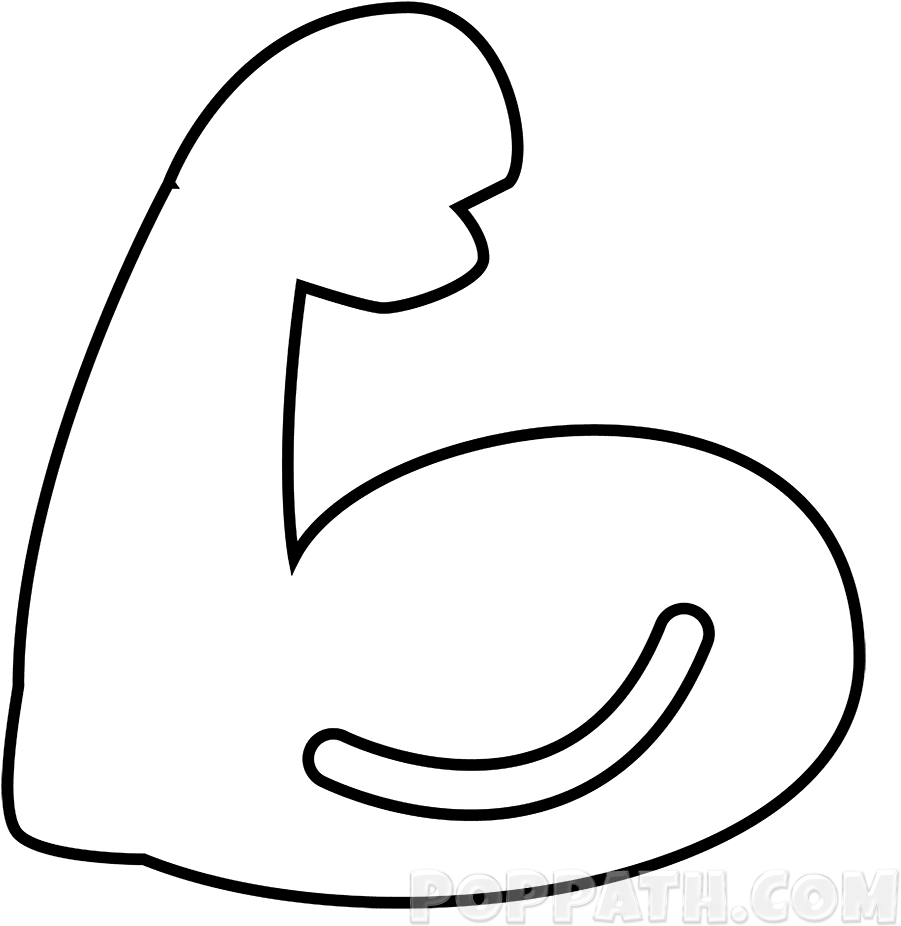 Highlight Each And Every Outline - Bicep Emoji Outline (1000x1000), Png Download