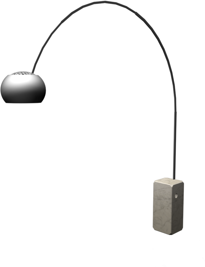 Arco By Flos - Bogenleuchte Marmorfuss (1000x1000), Png Download