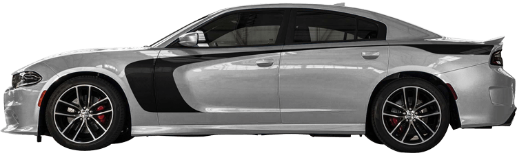 2015-2019 Charger Outer Scallop Swoosh With Tail On - Dodge Charger Daytona Stripe (750x223), Png Download
