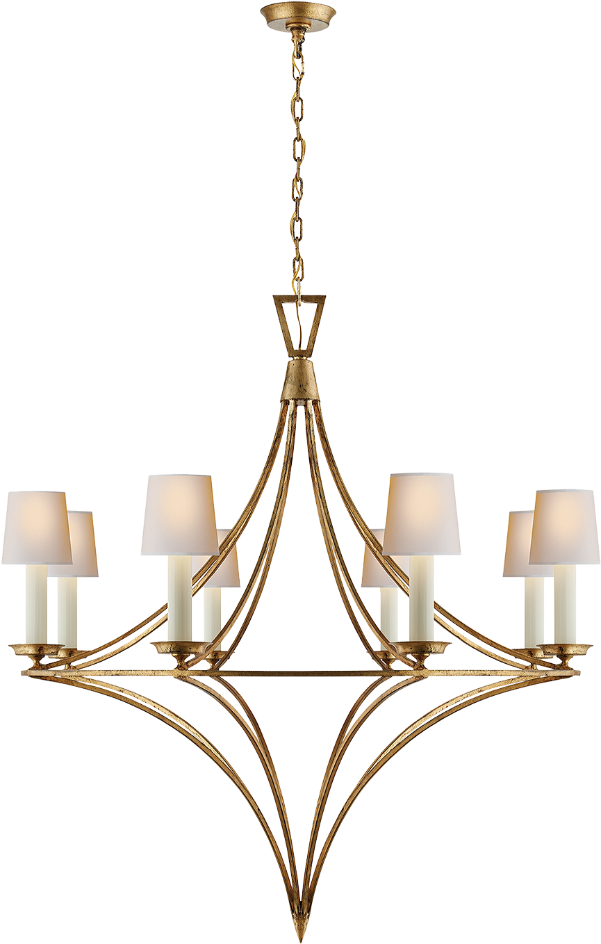 Centre Light Fittings - Visual Comfort Chc1583gi-np E. F. Chapman Darlana 8 (1440x1440), Png Download