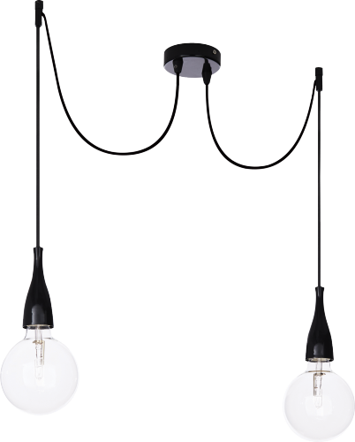 Incandescent Bulb Hanging Light Design/ Retro/ Black/ - Ideal Lux 112671 Pendant Light Fitting Minimal Sp2 (402x500), Png Download