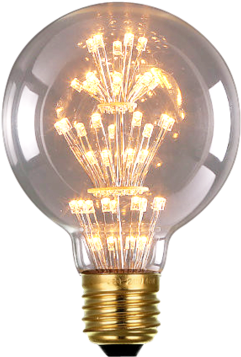 Led Filament B - Ecolight E27 3w Levou Lâmpada 3700k Quente Branco Loft (480x480), Png Download