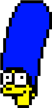 Marge Simpson - Marge Simpson Hama Beads (390x490), Png Download