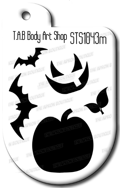 Body Art Stencils - Jack-o'-lantern (395x618), Png Download