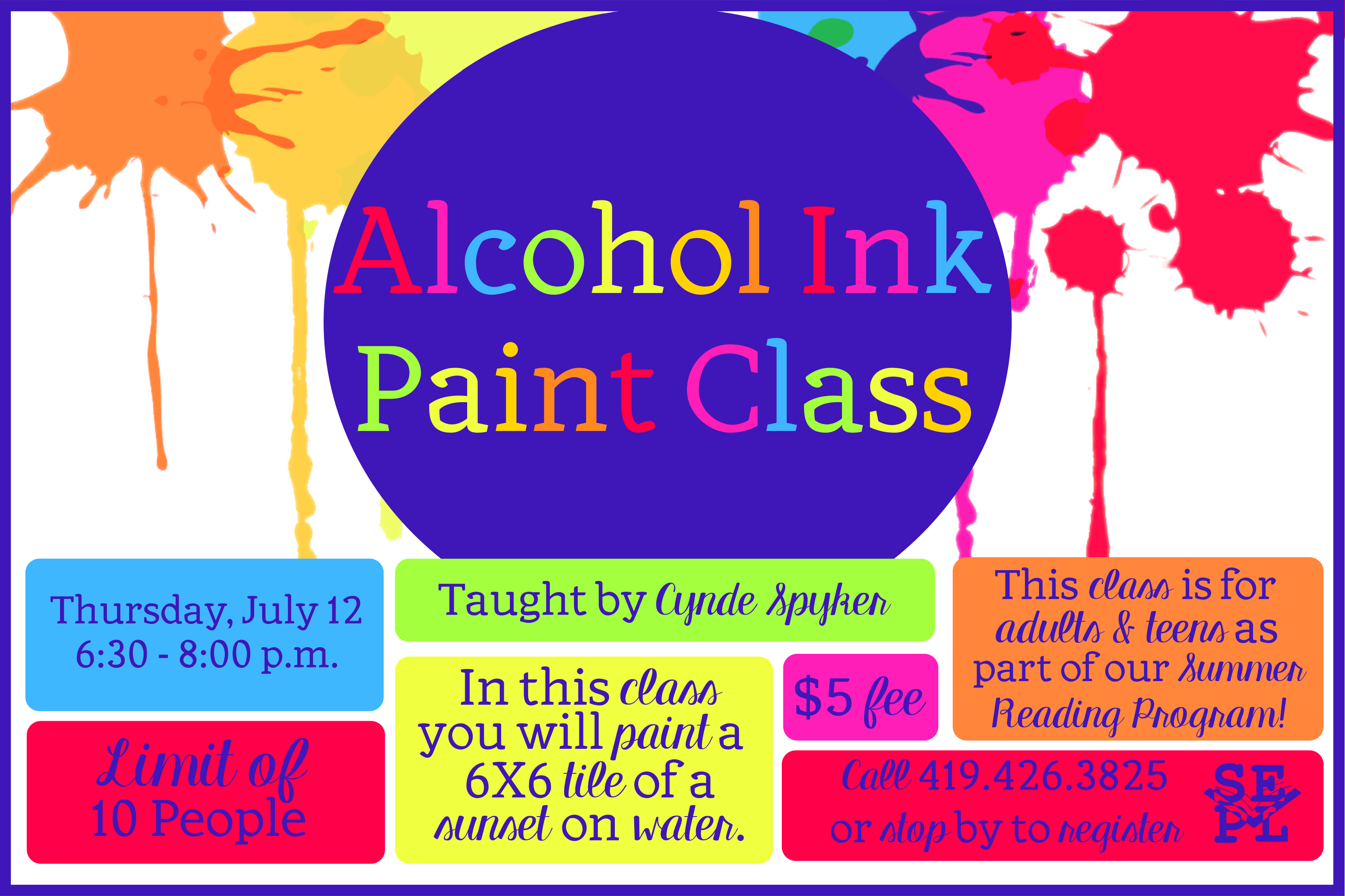 Alcohol Ink Paint Class - Live Love Camp Writing Journal: Lined And Blank Pages (3334x2223), Png Download
