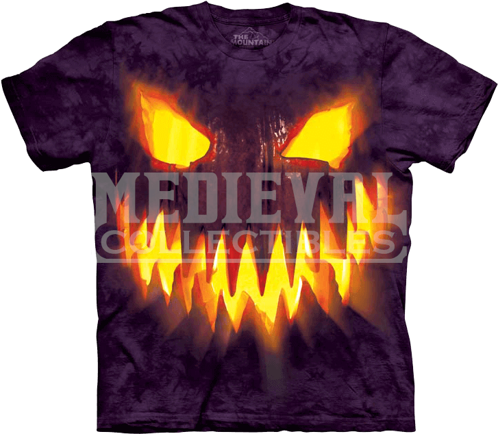 Big Face Jack O Lantern T Shirt - Mountain T Shirts (726x726), Png Download
