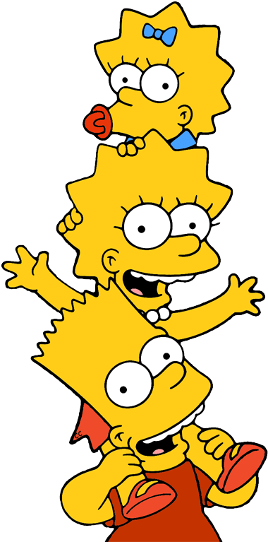 Marge Simpson Clipart Com Free For Personal Use - Bart Lisa And Maggie Simpson (388x767), Png Download