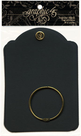 Graphic 45 - Regular Tags - Black - Graphic 45 Regular Tag Album-ivory By Graphic 45 (580x580), Png Download