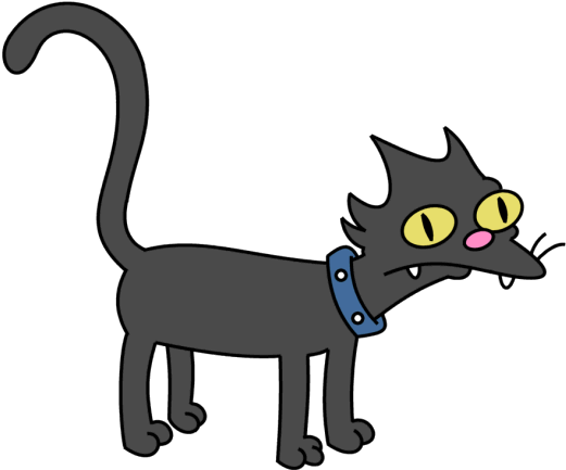 Homer's Living Relatives - Simpsons Cat (540x450), Png Download