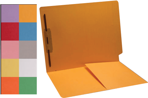 E Colored Pocket File Folders End Tab - File Folder (640x403), Png Download