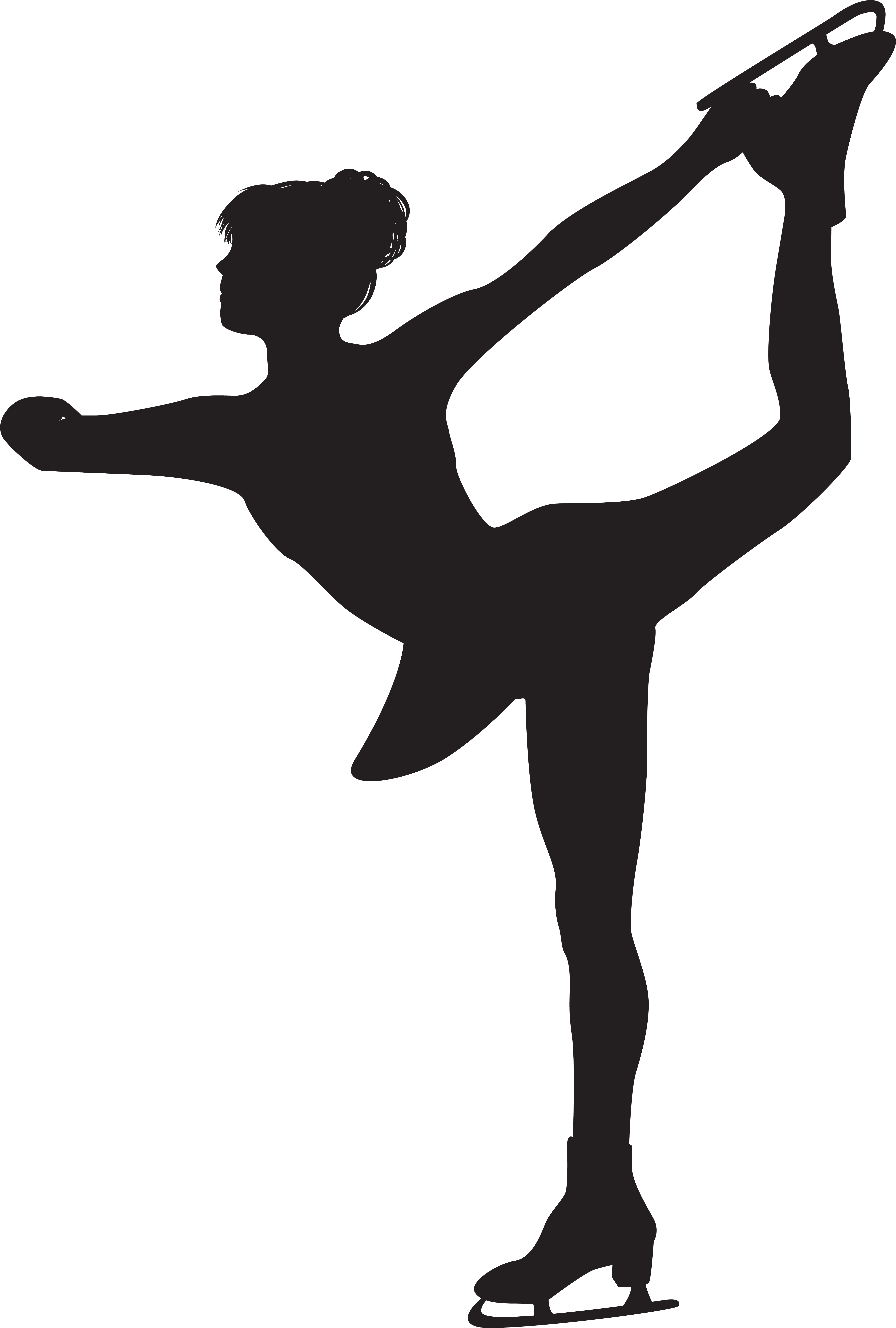 Full Figure Silhouette At Getdrawings - Clip Art Figure Skater (5446x8000), Png Download