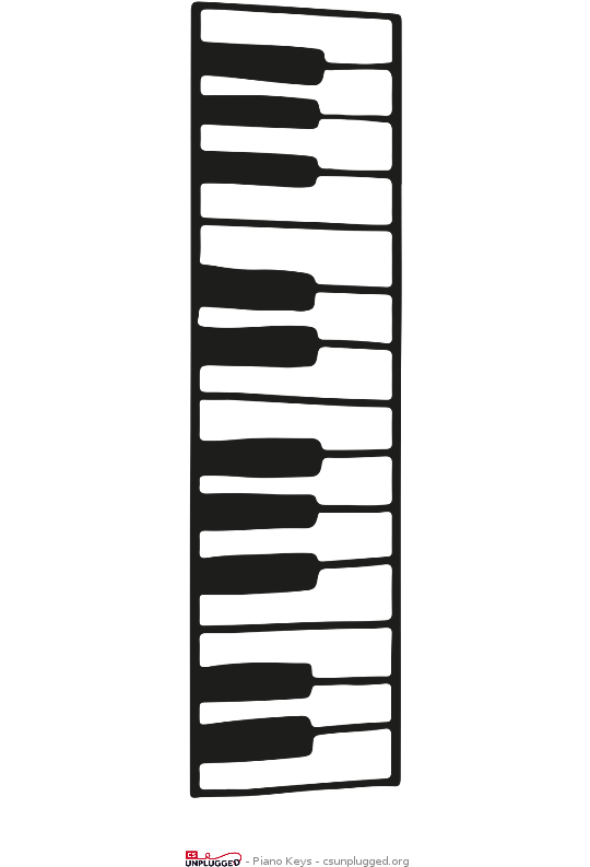 Piano Key Labels - Cs Unplugged! (596x842), Png Download