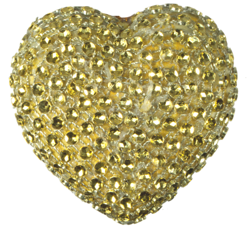 Dh1608 Diamond Heart Gold - Diamond Heart (487x450), Png Download