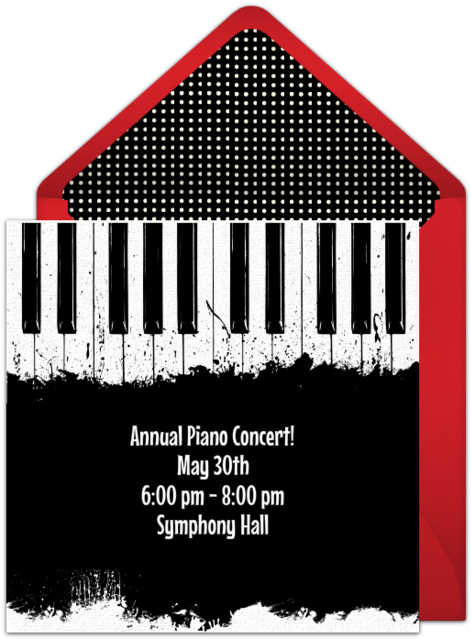 Piano Keys Online Invitation - Vsgraphics Llc Painted Piano Keys Vinyl Wall Art (650x650), Png Download