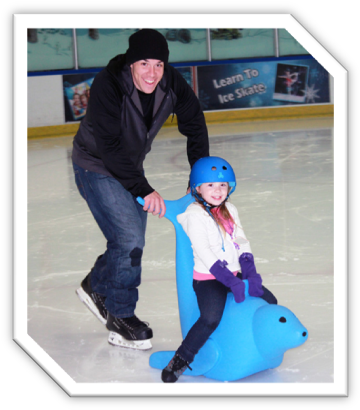 Rent A Sled Or Bobby - Ice Skating Rink Round (371x419), Png Download