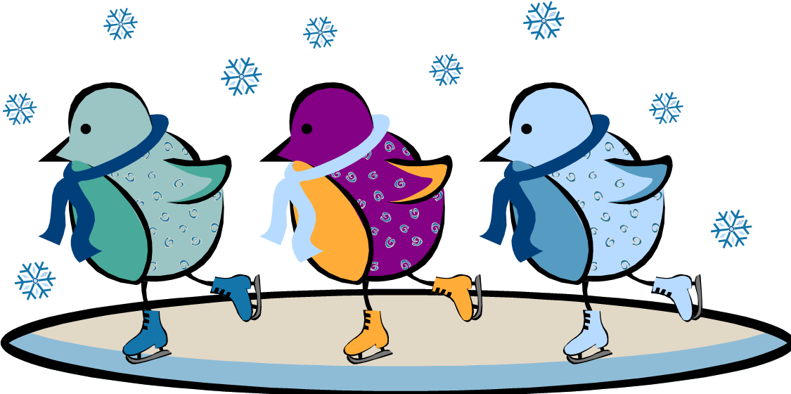 Ice Skate Clip Art - January Clipart Free (1125x560), Png Download