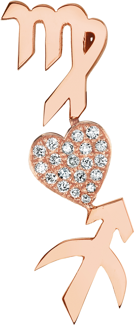 Diamond Heart And Zodiac Earring - Zodiac (1800x1800), Png Download