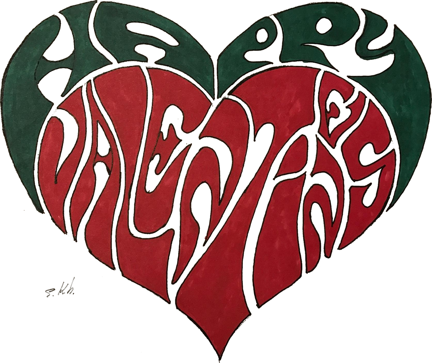 Happy Valentines Heart - Valentine's Day (1728x1453), Png Download
